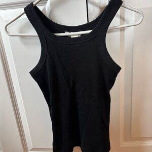 Black Ribbed Tank Top